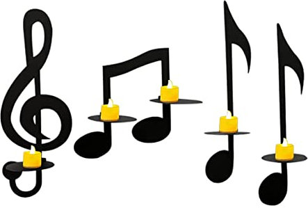 4 bougeoirs muraux en métal - Noir - Pour bougies chauffe-plats vintage - Décoration pour chambre à coucher, salle à manger, salon