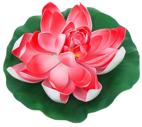 Garneck Superbes Nénuphars Artificiels pour Petits Bassins Rouges Aucun Entretien Requis