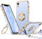XYZ iPhone XR Case with Stand, Heart Lanyard for Girls Women, Luxury Cute Bling Protective Phone Cover, Blue