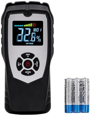 Mcbazel Digital Medidor de Humedad, 4 Modos y Pantalla Retroiluminada para Todos los Materiales de Construcción, Madera, Paredes, Yeso, Mampostería