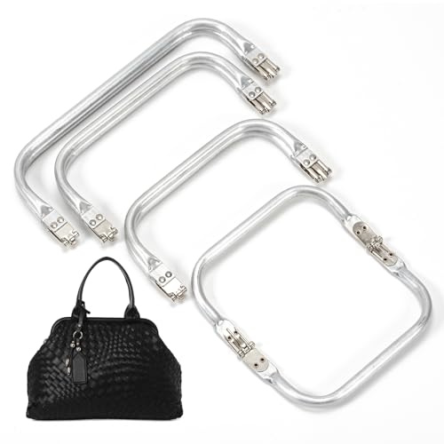 4 Pezzi Chiusura per Borsa Uncinetto 16cm 18cm 20cm 25cm Chiusura a Molla per Borse in Alluminio Manico Borsa Cornice per Borsa Frizione Artigianato Progetti Fai da Te