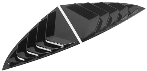 Contraventana Lateral Resistente, Fácil Instalación, Cubierta de Persiana Trasera, 2 Piezas, Modelo de 3 Años (Negro Brillante)