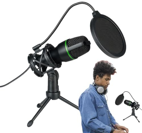 Kondensatormikrofon | Usb Rgb Podcast-mikrofonsats - Podcast-mikrofon, USB-överföring Podcast-mikrofonsats, shoppingmikrofon för musik, sändning, podcast, ljud, V