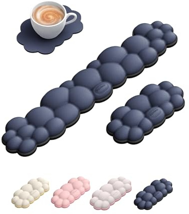 VAYDEER Cloud Wrist Rest – Dark Blue & Black Dual-Tone Keyboard Wrist Rest Cushion, Ergonomic Cloud Memory Foam Palm Support, Non-Slip Base, Comfortable Wrist Rest for Gaming & Office
