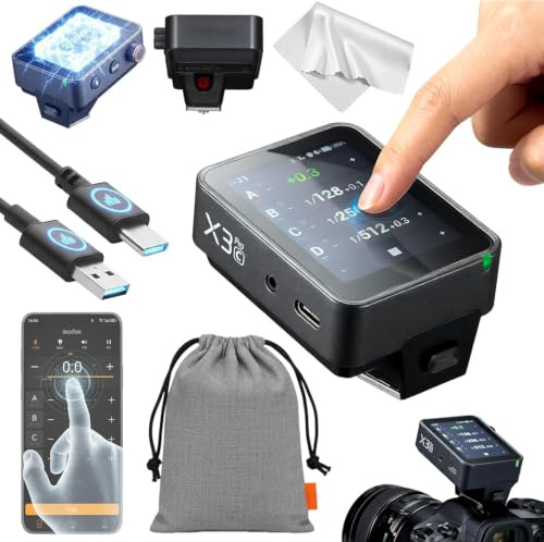 GODOX X3 PRO C X3PRO C Shutter Control Flash Trigger for Canon with Bluetooth Integration & APP Control Touch Screen 2.4GHz Wireless X System Pro Shooting Modes TTL Wireless Fast Charging