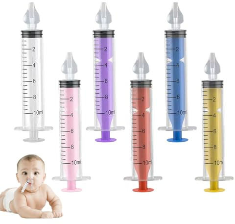 6 Pezzi Siringa per Lavaggi Nasali Bambini 10 ml, con Punta Morbida per Siringhe Lavaggio Nasale Neonato, Portatile Siringa per Lavaggi Nasali, Risciacquo per Naso