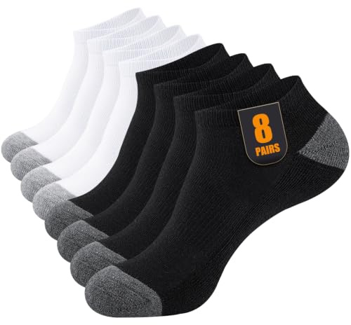 SockWaddles Hombre Calcetines Tobilleros Deportivos, 8 Pares,Transpirables