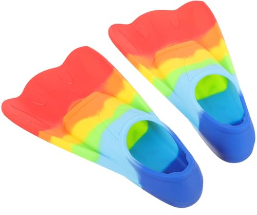 RUNROTOO Swimming Training Fins Silicone Snorkeling Flippers Lightweight Diving Accessory for Boys Swim Practice Size 36-38