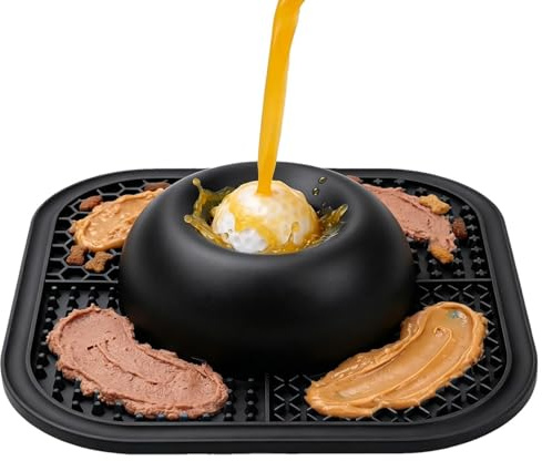 Ciotola per leccare il cane, mangiatoia per palline in silicone, tappetino interattivo per mangiare lentamente, arricchimento per animali domestici, ideale per cani e gatti di taglia piccola, media e
