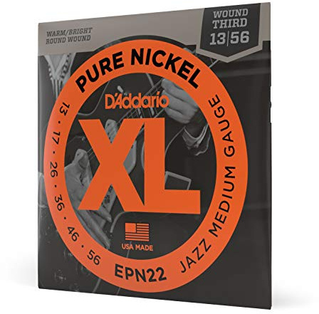 Corde D'Addario Epn22 in Nichel Puro per Chitarra Elettrica, Jazz Medium, 13-55