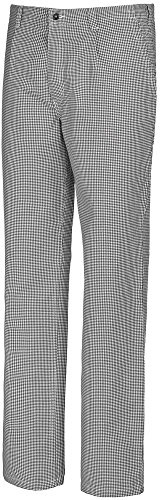 BP 1353-910-18-60 - Pantalones de cocina con pliegues y bolsillos, 220,00 g/m², algodón puro, diseño de gallo blanco y azul
