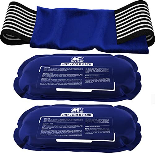 Poche de glace en gel avec enveloppe (ensemble de 3 pièces) – Poche de gel chaud et froid réutilisable, idéale pour genoux, chevilles, épaules, douleurs musculaires, dents de sagesse et plus