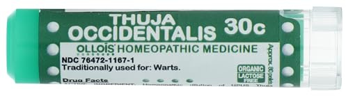 OLLOIS Thuja Occidentalis 30c, Organic, Lactose-Free Homeopathic Medicine, 80 Pellets (Pack of 1)
