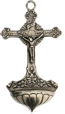 Holyart Acquasantiera Croce in Argento 800