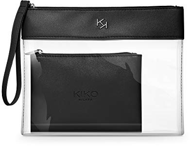 KIKO Milano Transparent Beauty Case 001 Black | Transparente Kosmetiktasche Mit Innenmäppchen