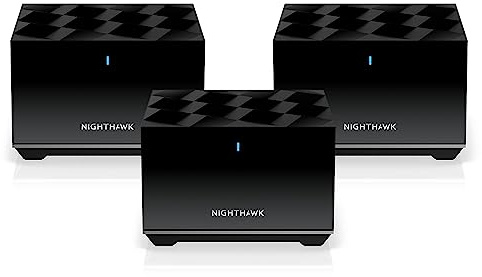 NETGEAR Nighthawk Tri-Band Whole Home Mesh WiFi 6 System (MK83) – AX3600 Router with 2 Satellite Extenders, Coverage up to 6,750 sq. ft. and 40+ Devices