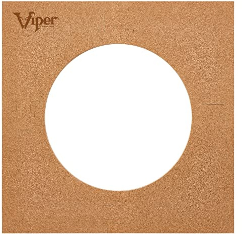Viper Defender II Cork-Lined Dartboard Surround Reversable Wall Protector, Fits 17.75 and 18 Bristle Dartboards, Compression-Fit Tool-Free Easy Mounting, Tan, Square, 28.25 L x 28.25 W x 1 Thick