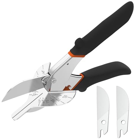 GARTOL Miter Shears, 45°-135° Adjustable Multi-Angle Cutter for Molding, Trim & Quarter Round – Precision Hand Tool for PVC & Soft Wood – Includes 2 Replacement Blades