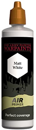 The Army Painter Airbrush Matt White, 100 ml Tropfflasche, Acrylfarbe, Airbrush-Grundierung für Airbrush und Malerei, Wargaming-Miniaturen, perfekt für Tisch-Brettspiele…