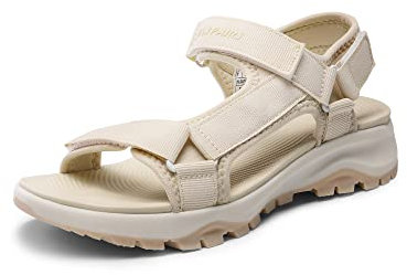 DREAM PAIRS Womens Athletic Sandals Walking Hiking Sandals for Ladies Comfortable Light-Weight Outdoor Sports Summer Sandals,Size 6,Beige,SDSA2320W-E