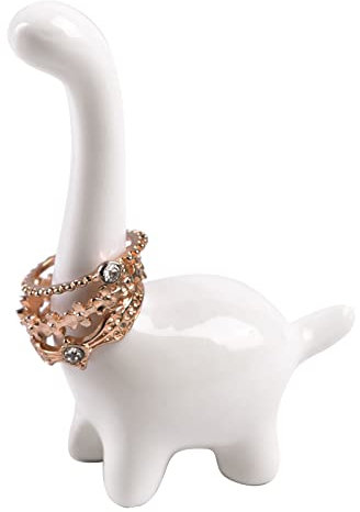 Yundu Keramik Dinosaurier Schmuck Ringhalter, Ideal für die Schmuckaufbewahrung zuhause, Schmuckkästchen oder schmuckständer für Ringe, Ohrringe und Halsketten.