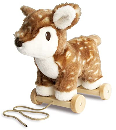 Little Bird Told Me Willow Deer Pull Along Toy for Baby 6+ Months | Unisex, 2-in-1 Soft Toy, Removable Wheels, Sensory Plush Fabric, British Brand Since 2007