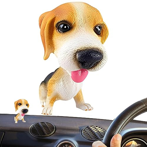 Perro Bobble para Coche - Figura de Perro de Resina Linda, Alta emulación Linda Resina Perro Estatua Creativa Cabeza Figura asintiendo con la Cabeza Perro Ornamento para Juguete