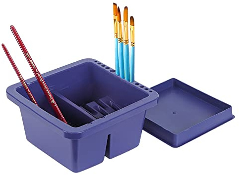 Seau à Pinceaux Peinture Bassin de Pinceau Lavage 3 en 1 Pot à Pinceau Nettoyage Porte Pinceau Palette de Peinture Aquarelle Multifonction Brosse Boîte Lavable Pot Pinceau Maquillage