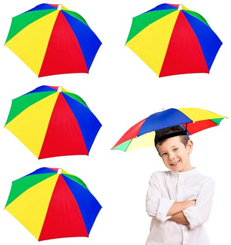 Lovesmile Schirmhut, 5 Stücke Kopf Schirm, 50cm Kopf Regenschirm, Faltbar Schirmhut, Umbrella Hat, Schirm Kopf Geeignet zum Radfahren Angeln Gartenarbeit Camping Wandern Outdoor Aktivitäten