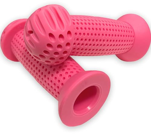 FRSOHEWIN Manopole per bicicletta per bambini, impugnature ergonomiche, in gomma, antiscivolo, per bambini, bicicletta, 1 paio di bici da città, 100 mm, rosa