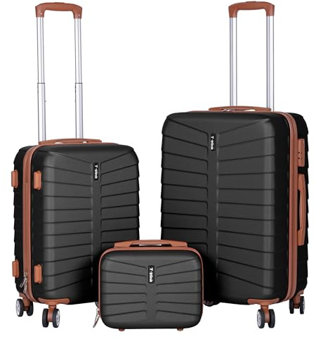Juego o Set de 3 Maletas de Viaje Oferta | 4 Ruedas Dobles giratorias | Neceser | Maleta de Cabina | Equipaje de Mano | Cerradura con combinación | Ligeras y Resistentes | Asa telescópica.