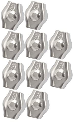 CHILDWEET 10piezas Abrazaderas De Cable De Acero Inoxidable Clips Para Cuerda De Acero Conexión y Sujeción Segura Para Uso Marítimo y Bricolaje