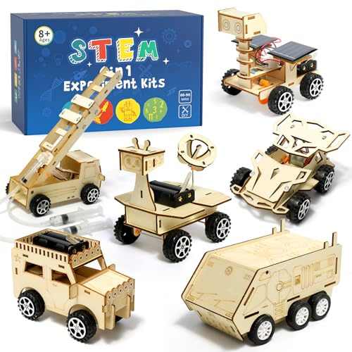 STEM Car Toys Age 8 9 10 11 12 13 14, Science Experiments for Kids, Science Kits for Kids, Wooden Engineering Kits, Electronics Kit for Kid, Activity Toys Gifts for 8 9 10 11 12 13 14 Year Old Boys