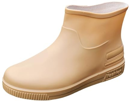 Bottes en caoutchouc pour femme Bottes de pluie mi-hautes imperméables antidérapantes Chaussures de pluie courtes respirantes Bottines larges Bottes de jardin confortables pour le jardinage