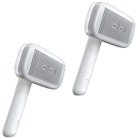 PiddiPet IonBrush - 2x Ionen Tierhaarbürste elektrisch - Fellbürste gegen Verfilzungen & Unterwolle für Hund & Katze - reduziert statische Aufladung & lose Haare - sanft, selbstreinigend, hautschonend