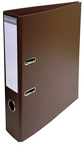 Exacompta 53746E 10er Pack Premium PVC-Ordner Prem´Touch. 7 cm breit DIN A4 Ringordner Aktenordner Briefordner Büroordner Plastikordner Schlitzordner kastanienbraun