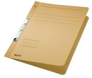Leitz - Cartelle con aletta di copertura a metà lunghezza, 1/1 formato A4, kfm. Circolari, cartoncino Manila, camoscio.
