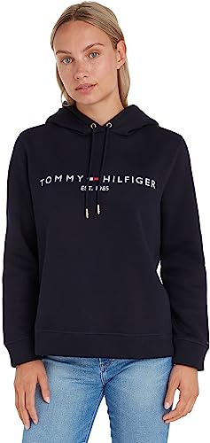 Tommy Hilfiger Donna Felpa Heritage con Cappuccio, Blu (Desert Sky), XL