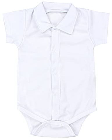 TupTam Body Bebé con Cuello, Manga corta blanca, 86 | Body para bebé de algodón suave con cuello, OEKO-TEX Standard 100, cómodo y práctico para el día a día