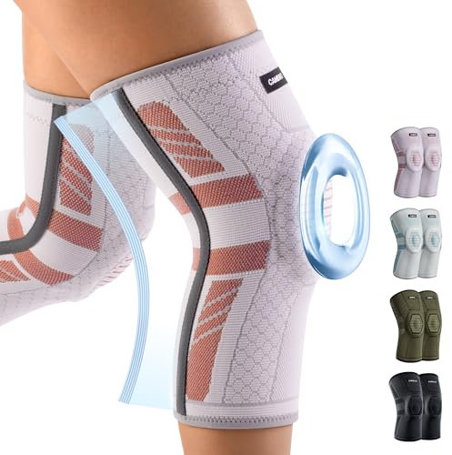 CAMBIVO 2X Kniebandage Männer Damen, Bandage Knie mit PMMA-Seitenstabilisatoren und Patella Pad, Knee Support für Meniskusriss, Arthritis, ACL, Gelenkschmerzen,Sport