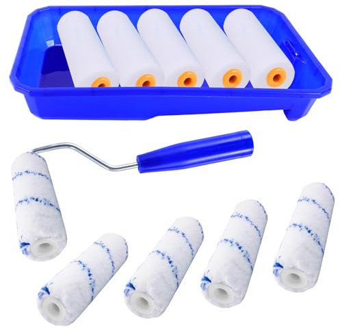 Rodillo Pintura Pared, 12 PCS Juego de Rodillos Pintura Integral 30*15.8*5cm Rodillo Pintura Antigoteo, Rodillo Pintura Pequeño Fácil de Limpiar Almacenamiento Para Proyectos de Pintura de Paredes