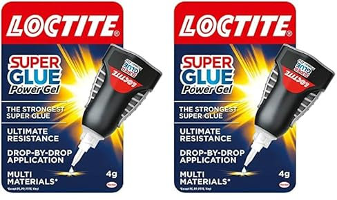 Loctite Super Glue Power Gel, Flexible Super Glue Gel, Superglue with Non-Drip Formula for Vertical Applications, Clear Glue with Precise Nozzle, 1x4g (Pack of 2)