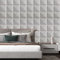 NIBESSER Grey Wallpaper 3D Effect Wood Panelling Textured Retro Embossed Tartan Neutral Art Deco for Living Room Feature Wall Bedroom Ceilings Hallway Kitchen Front Room