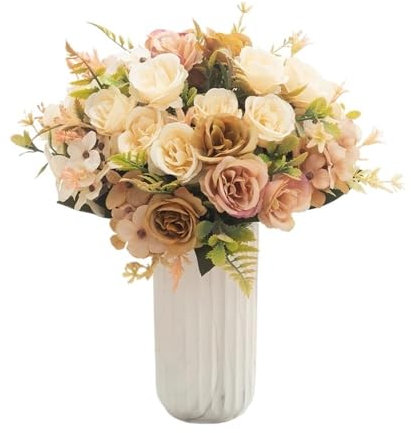 HUIJIQX Fiori artificiali in seta, 30 cm, ortensia, peonia, matrimonio, Natale, ghirlanda, decorazione per la casa, accessori per la sposa, bouquet floreale (viola scuro)