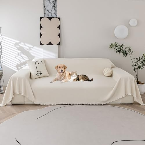 SHANNA Copridivano 2 3 4 Posti Mobili Protector, Ciniglia Copri Divano Antigraffio Gatto, Copridivani Lato AB disponibile, Pesante Inverno Copri Divani, Fodera Divano Antimacchia Lavabile Antiscivolo
