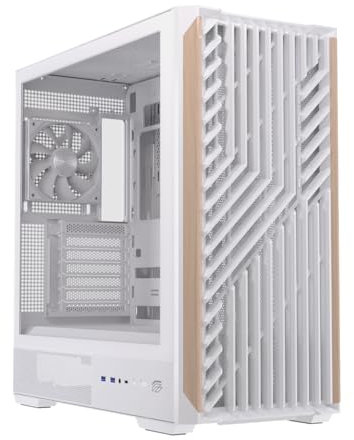 Einarex Pulse P800 Core Caja de PC para Gaming, Soporte para 13 Ventiladores de 120mm, Refrigeración Líquida hasta 360mm, Panel Lateral de Vidrio (Core Blanco)