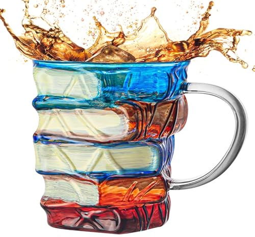 Generico Tazza Libro | Tazza Libri Impilabili - Bicchiere da Bevanda Calda per Lettori, Regalo Compleanno Bibliotecari Scrittori, Decorazione Casa