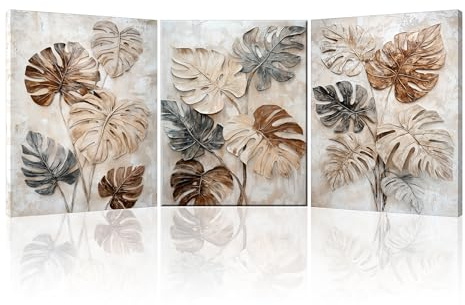 PIY PAINTING Set Di 3 Abstract Quadretti Da Parete, Natura Stampa Su Tela, Immagine Pittura, Stampe E Quadri Su Tela, Stampe D'Arte, Quadro Ufficio Cucina Camera Da Letto Bagno