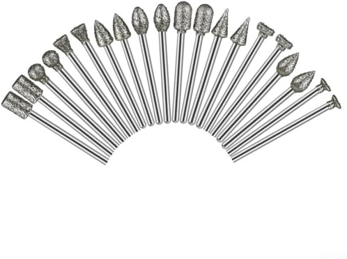 Juego de 20 brocas de molienda para herramienta giratoria, 46 puntos montados en esmeril para tallado y grabado de piedra, accesorio de 3 x 45 mm para Preci