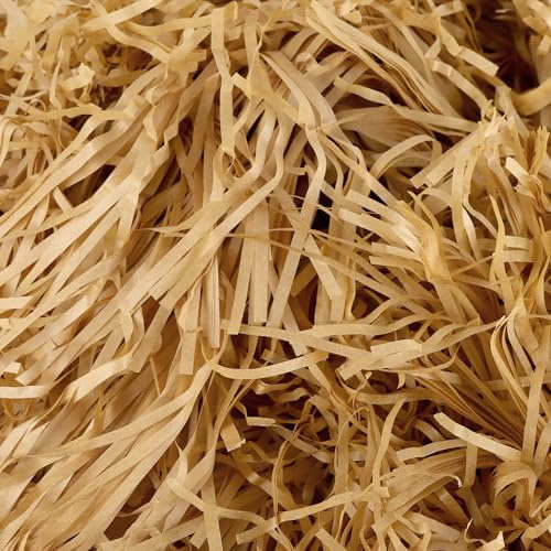 MOUYAT 1kg Brown Shredded Tissue Paper, Shredded Paper for Gift Boxes, Hamper Shredded Paper for Gift Decoration, Hamper Filling